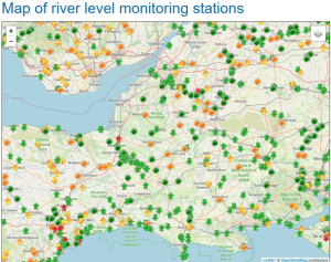 Map of river monitoring stations