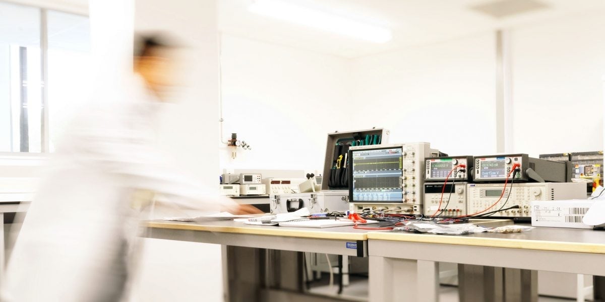 Technician in health tech hub lab