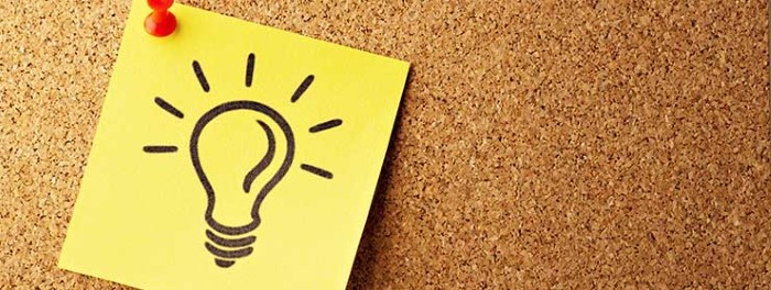 Picture of a lightbulb on a post it note