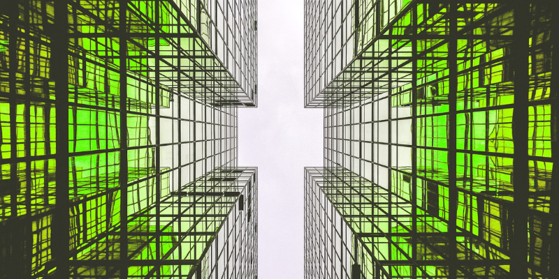 Drawing of building from below