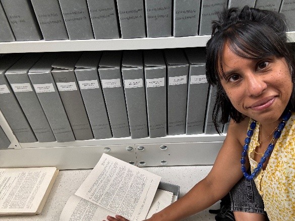 Dr Randhawa in the United Nations archive, reviewing historical ecocide documentation.