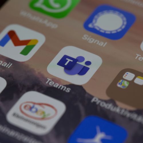 Image of a smartphone with the app for MS Teams
